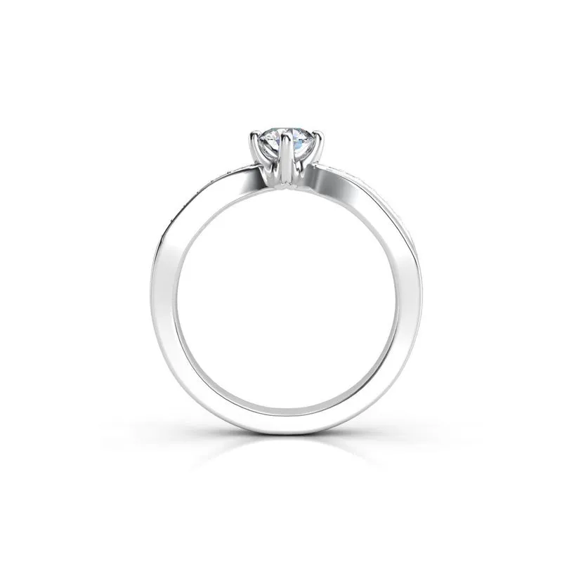 0.42ct Brilliant Diamond Cross Over Gold Engagement Ring  - 02CG16