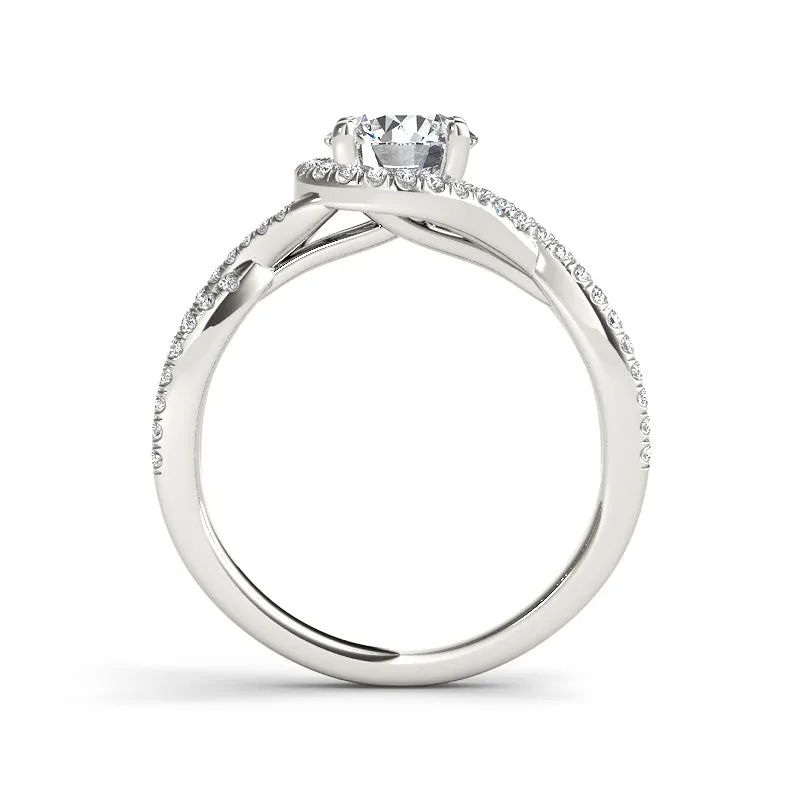 1.35ct Brilliant Cut Diamond Twist Gold Engagement Ring - 01US17