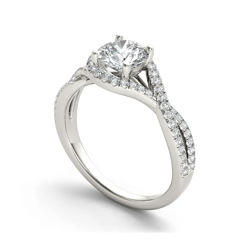 1.35ct Brilliant Cut Diamond Twist Gold Engagement Ring - 01US17