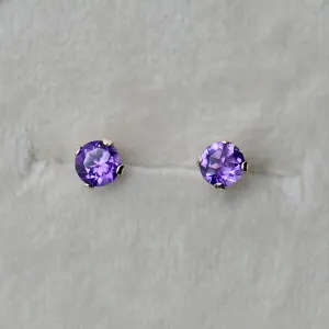 14k Claw Set Amethyst Studs
