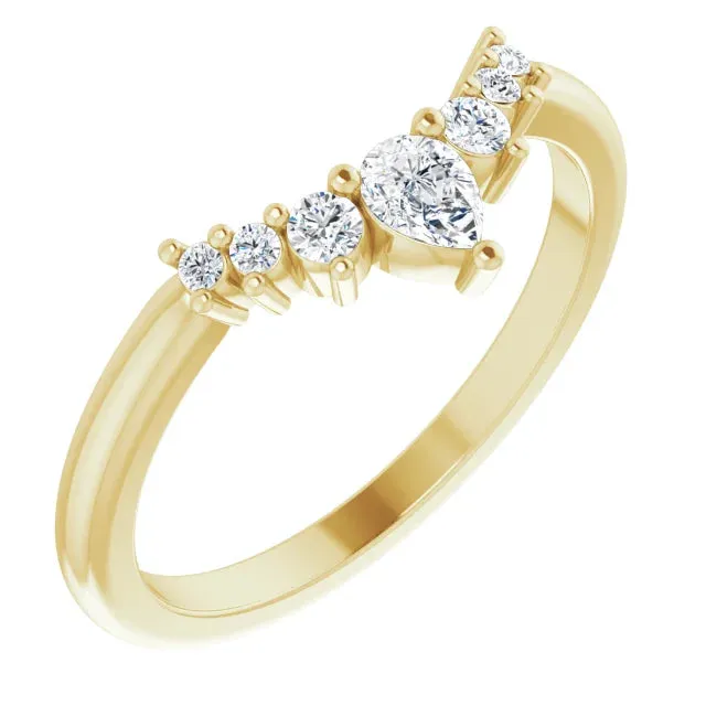 14k Gold 1/4 CTW Diamond Contour Band