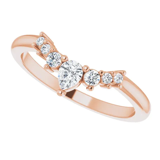 14k Gold 1/4 CTW Diamond Contour Band