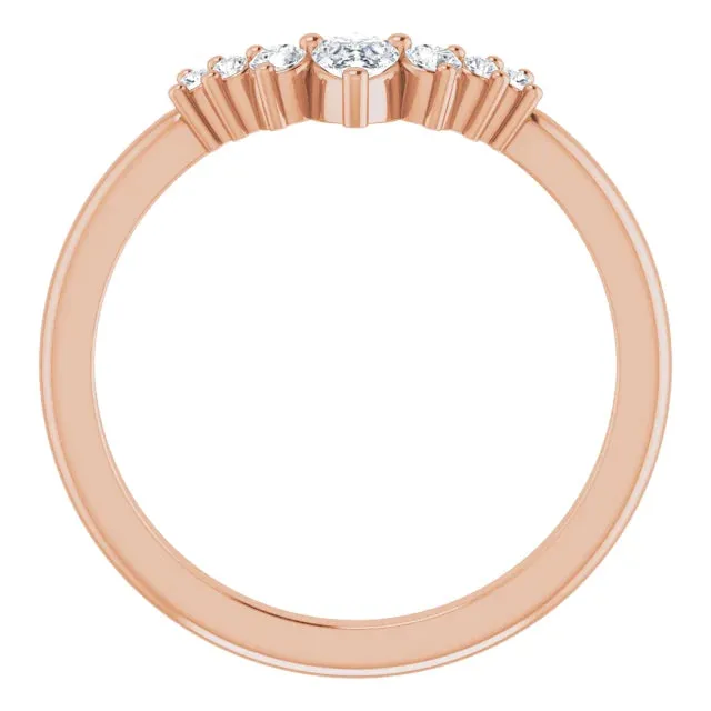14k Gold 1/4 CTW Diamond Contour Band
