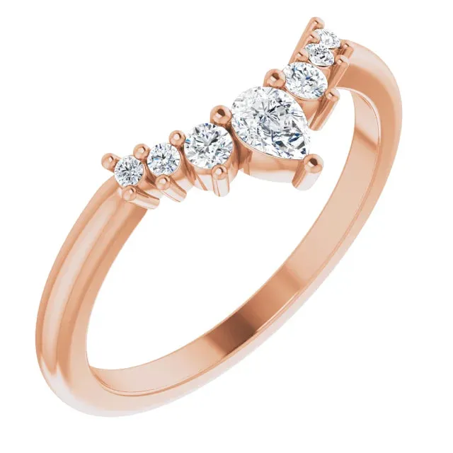 14k Gold 1/4 CTW Diamond Contour Band