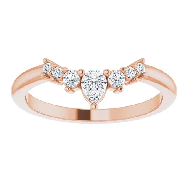 14k Gold 1/4 CTW Diamond Contour Band
