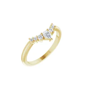 14k Gold 1/4 CTW Diamond Contour Band