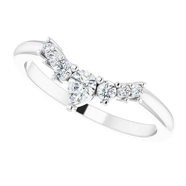 14k Gold 1/4 CTW Diamond Contour Band