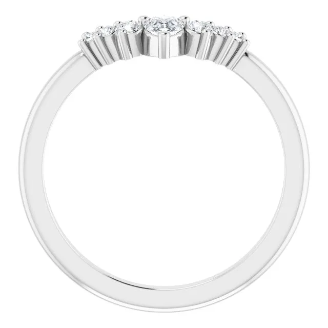 14k Gold 1/4 CTW Diamond Contour Band