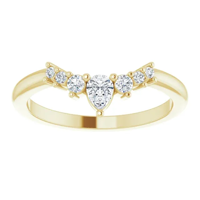 14k Gold 1/4 CTW Diamond Contour Band