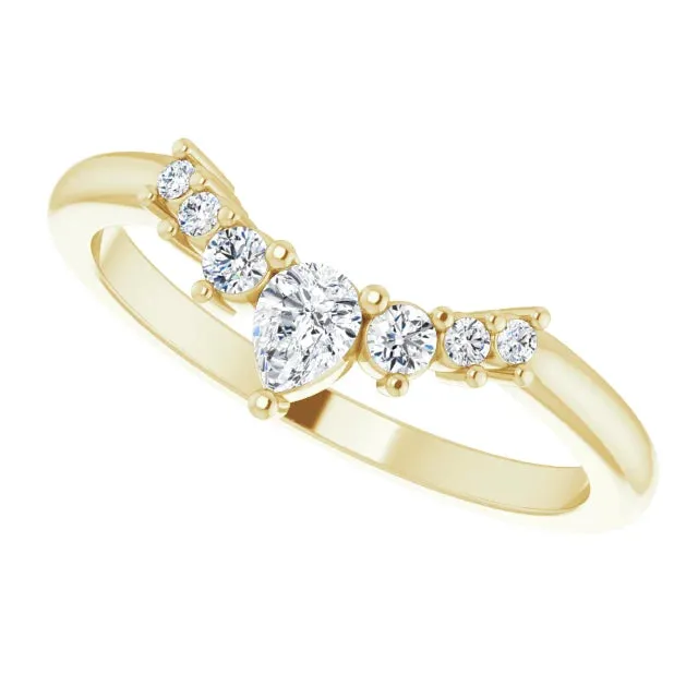 14k Gold 1/4 CTW Diamond Contour Band