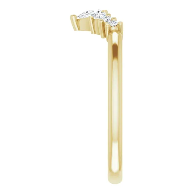 14k Gold 1/4 CTW Diamond Contour Band