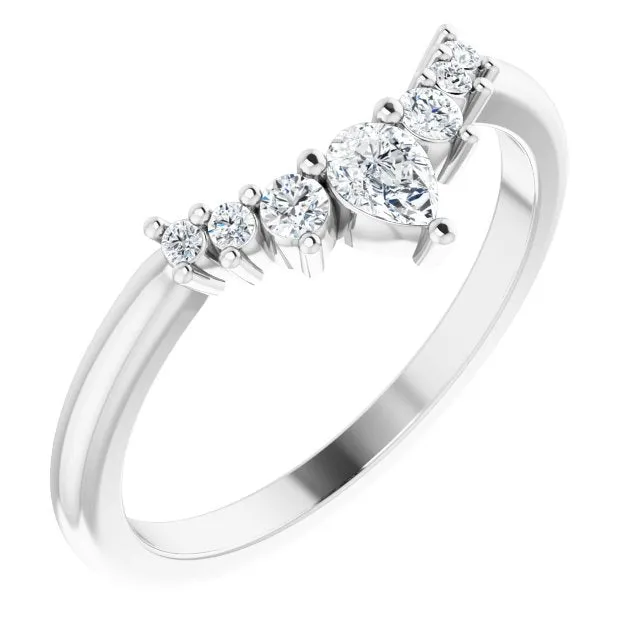 14k Gold 1/4 CTW Diamond Contour Band