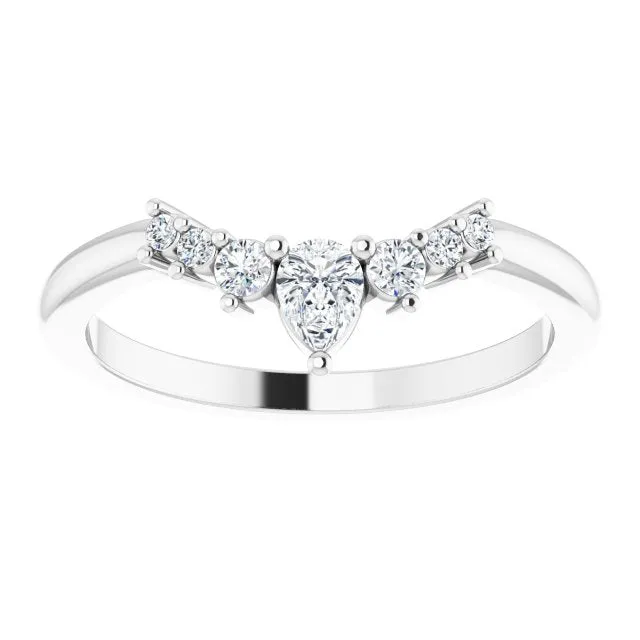 14k Gold 1/4 CTW Diamond Contour Band