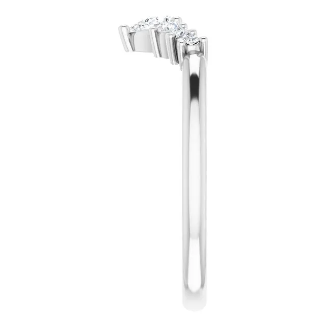 14k Gold 1/4 CTW Diamond Contour Band