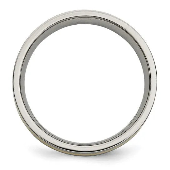 14k Gold Inlay 6mm Titanium Band
