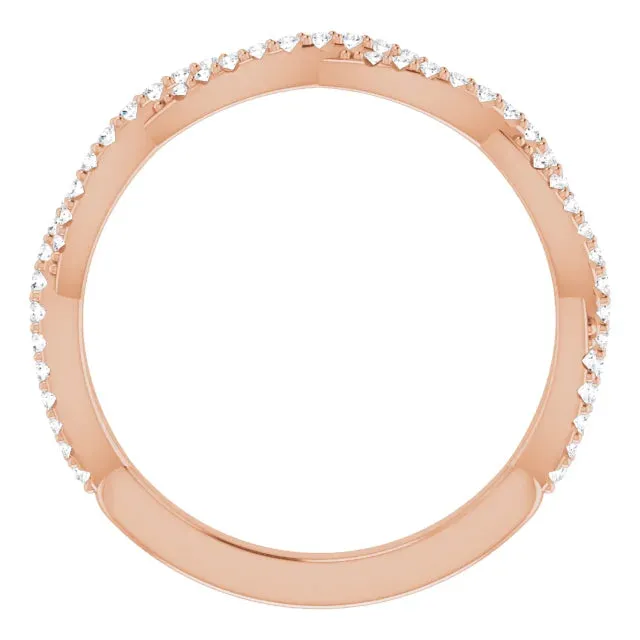 14K Gold Natural Diamond Twisted Wedding Band