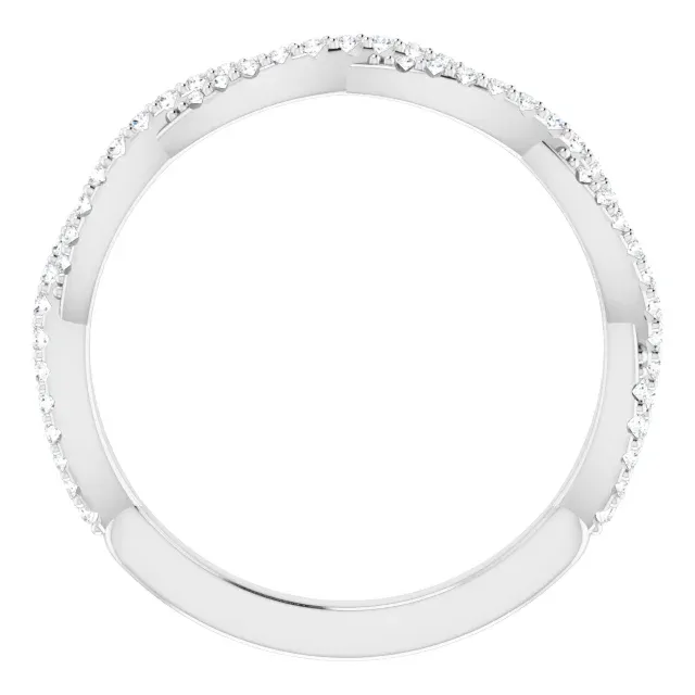 14K Gold Natural Diamond Twisted Wedding Band