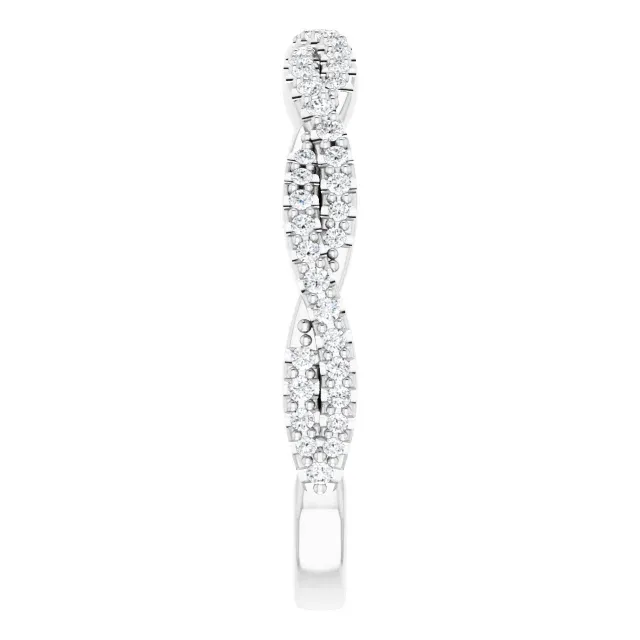 14K Gold Natural Diamond Twisted Wedding Band