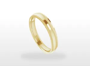 14K Gold Standard Weight Stepped Edge Standard Fit Half Round Band