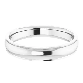 14K Gold Standard Weight Stepped Edge Standard Fit Half Round Band
