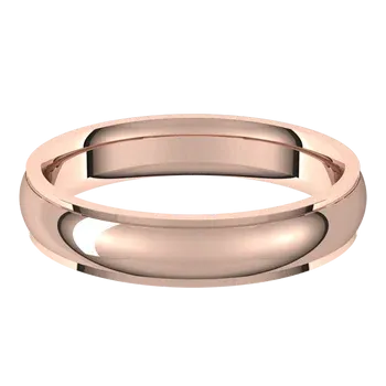 14K Gold Standard Weight Stepped Edge Standard Fit Half Round Band