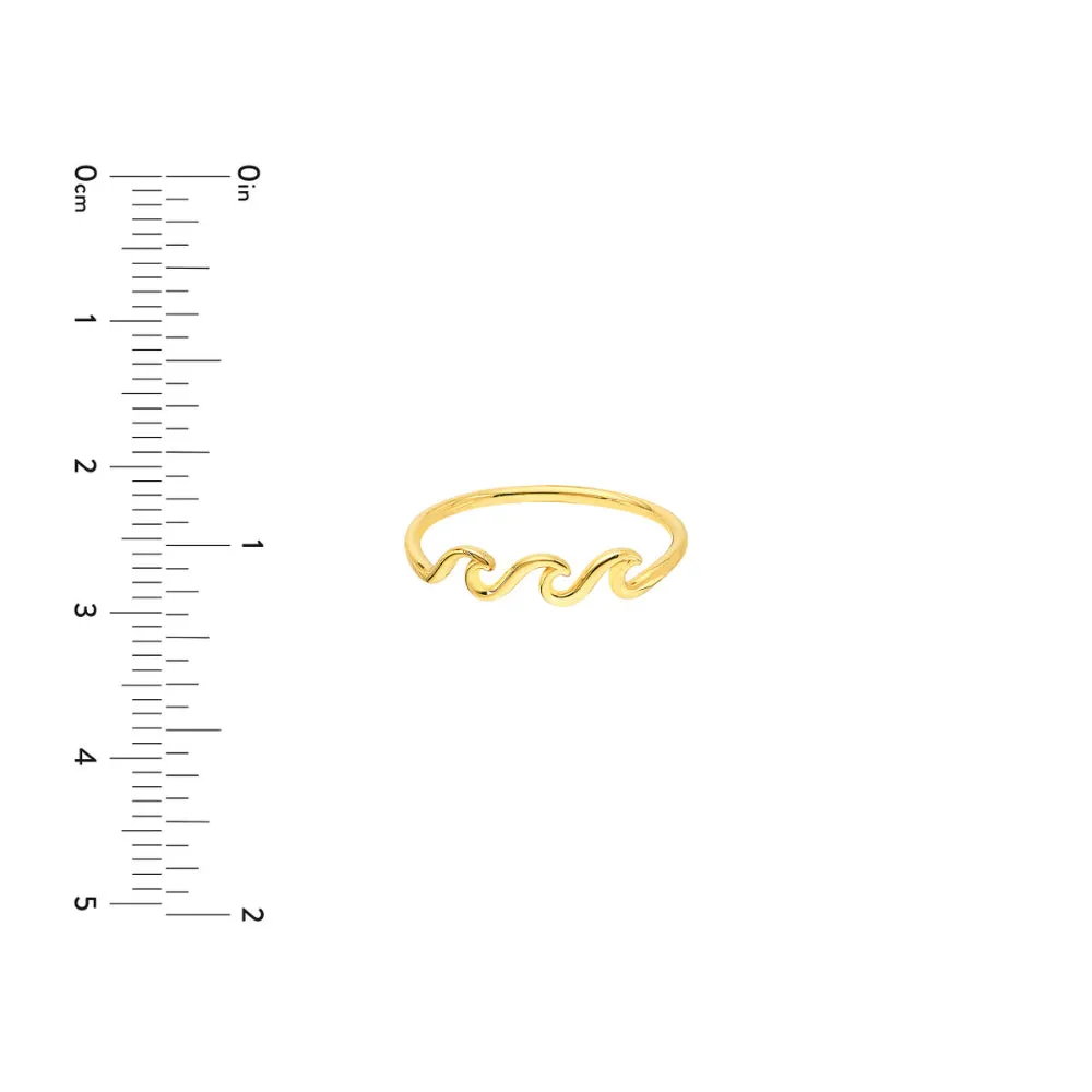 14k Gold Triple Wave Ring