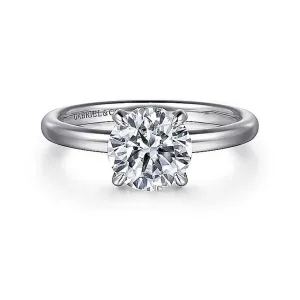 14K White Gold 'Daniele' Round Diamond Hidden Halo Engagement Ring