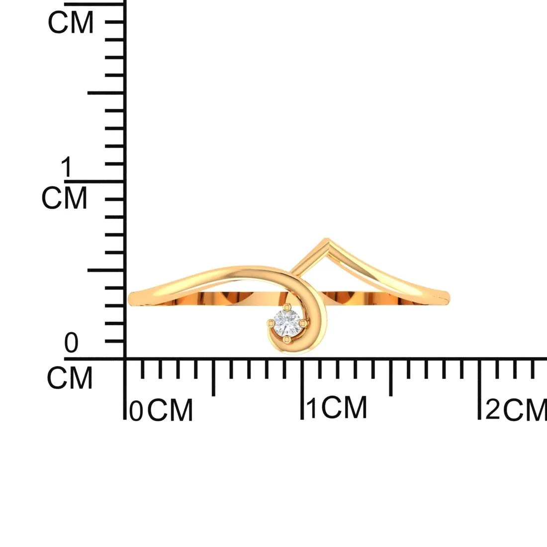 14K Yellow Gold Minimalist Diamond Ring for Women