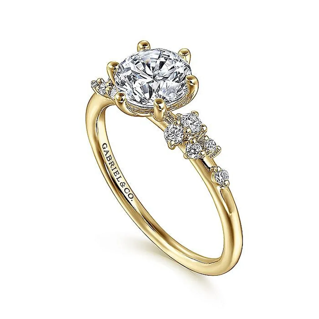 14K Yellow Gold 'Reena' Classic Round Diamond Engagement Ring