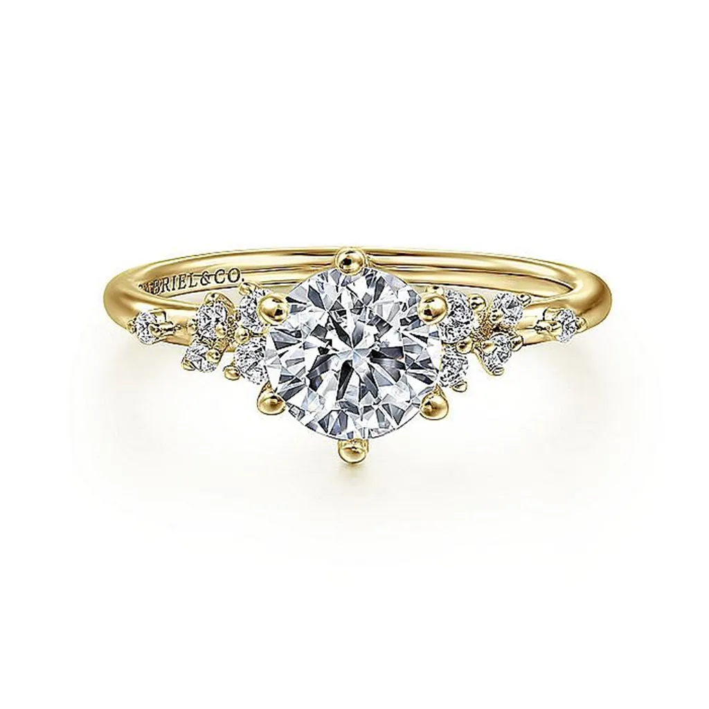 14K Yellow Gold 'Reena' Classic Round Diamond Engagement Ring