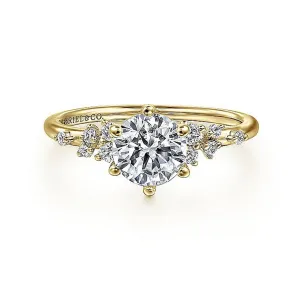 14K Yellow Gold 'Reena' Classic Round Diamond Engagement Ring