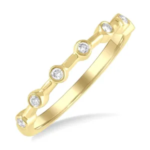 14K Yellow Gold Stackable Natural Diamonds Ring