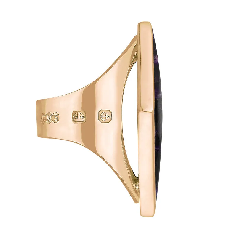18ct Rose Gold Blue John Hallmark Medium Rhombus Ring