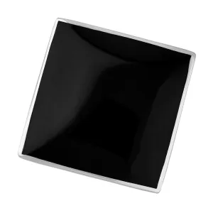 18ct White Gold Whitby Jet Hallmark Large Rhombus Ring