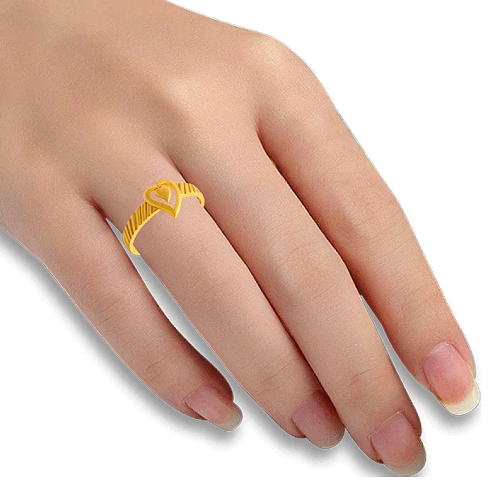 22KT Metal Yellow Gold Ring For Women