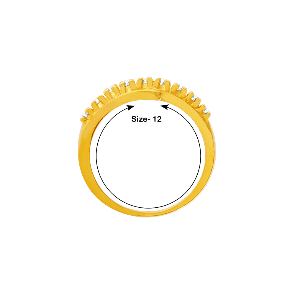 22KT Yellow Gold And American Diamond Ring For Women