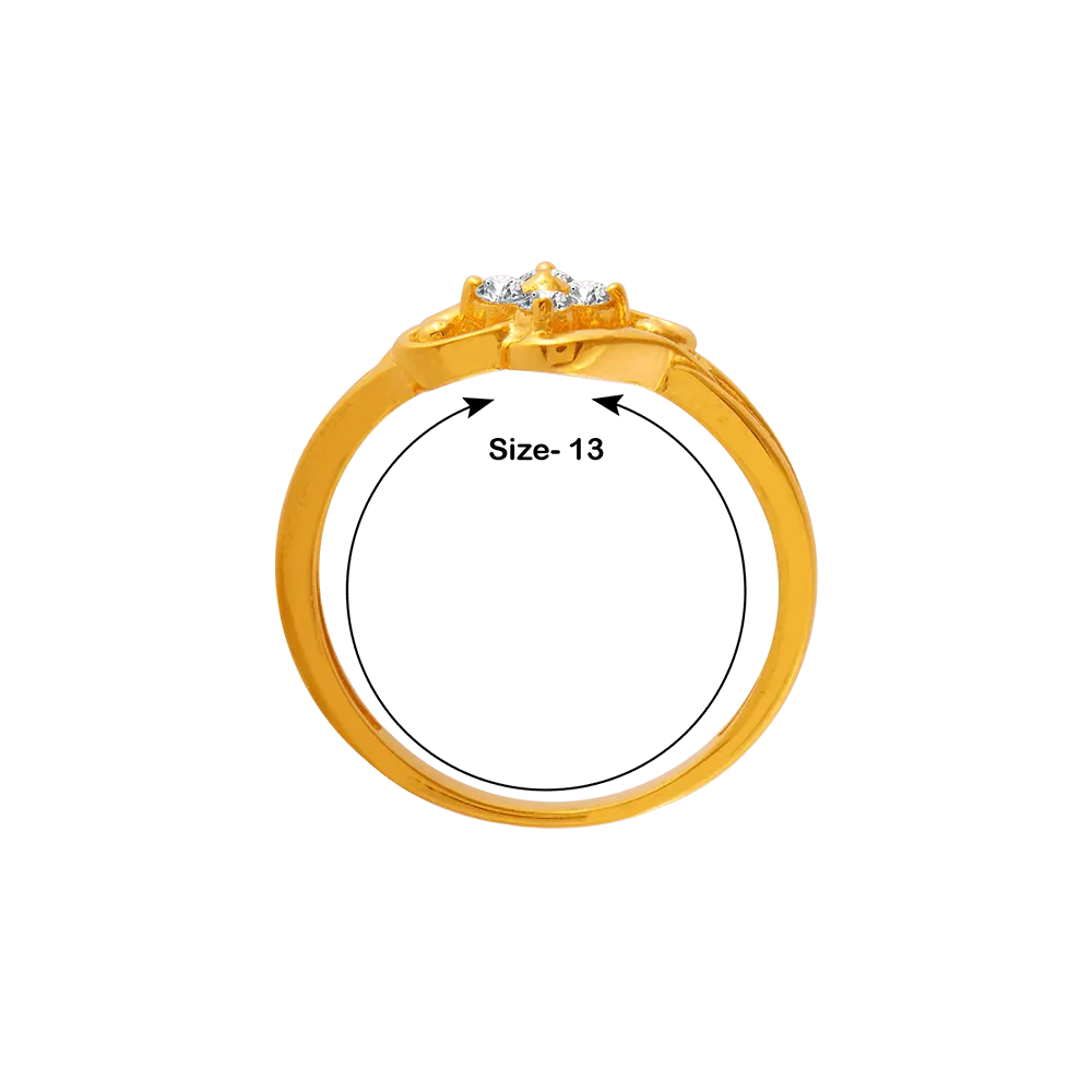 22KT Yellow Gold And American Diamond Ring For Women