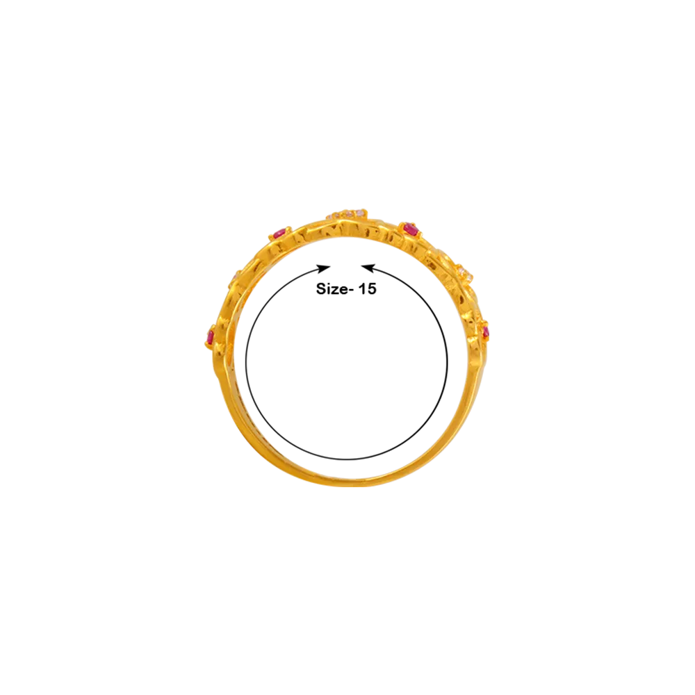 22KT Yellow Gold And American Diamond Ring For Women