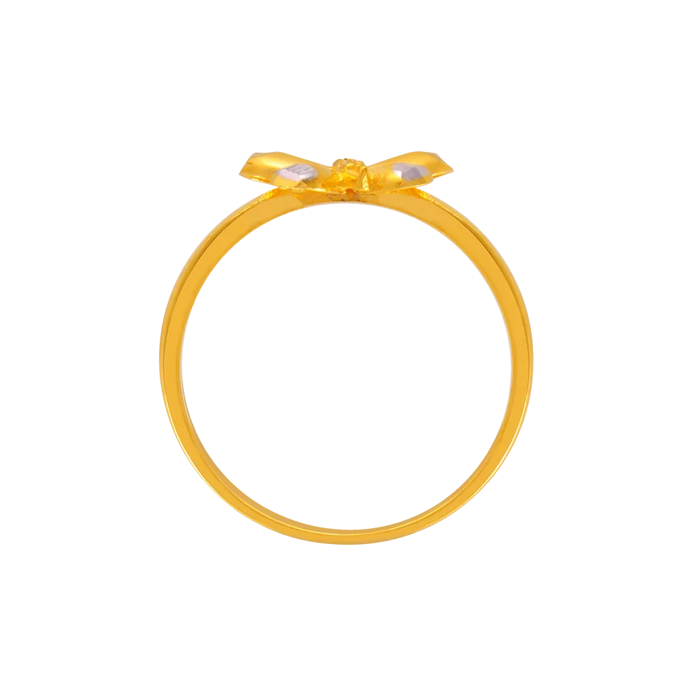 22KT Yellow Gold And American Diamond Ring For Women