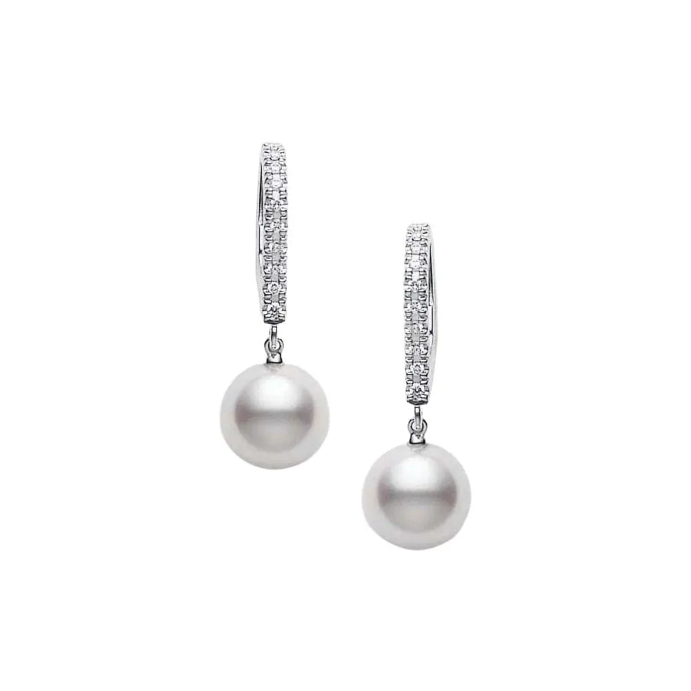 Akoya Cultured Pearl and Diamond Classic Earrings