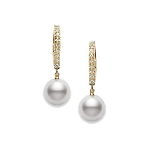 Akoya Cultured Pearl and Diamond Classic Earrings