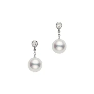 Akoya Pearl and Diamond Classic Drop Earrings