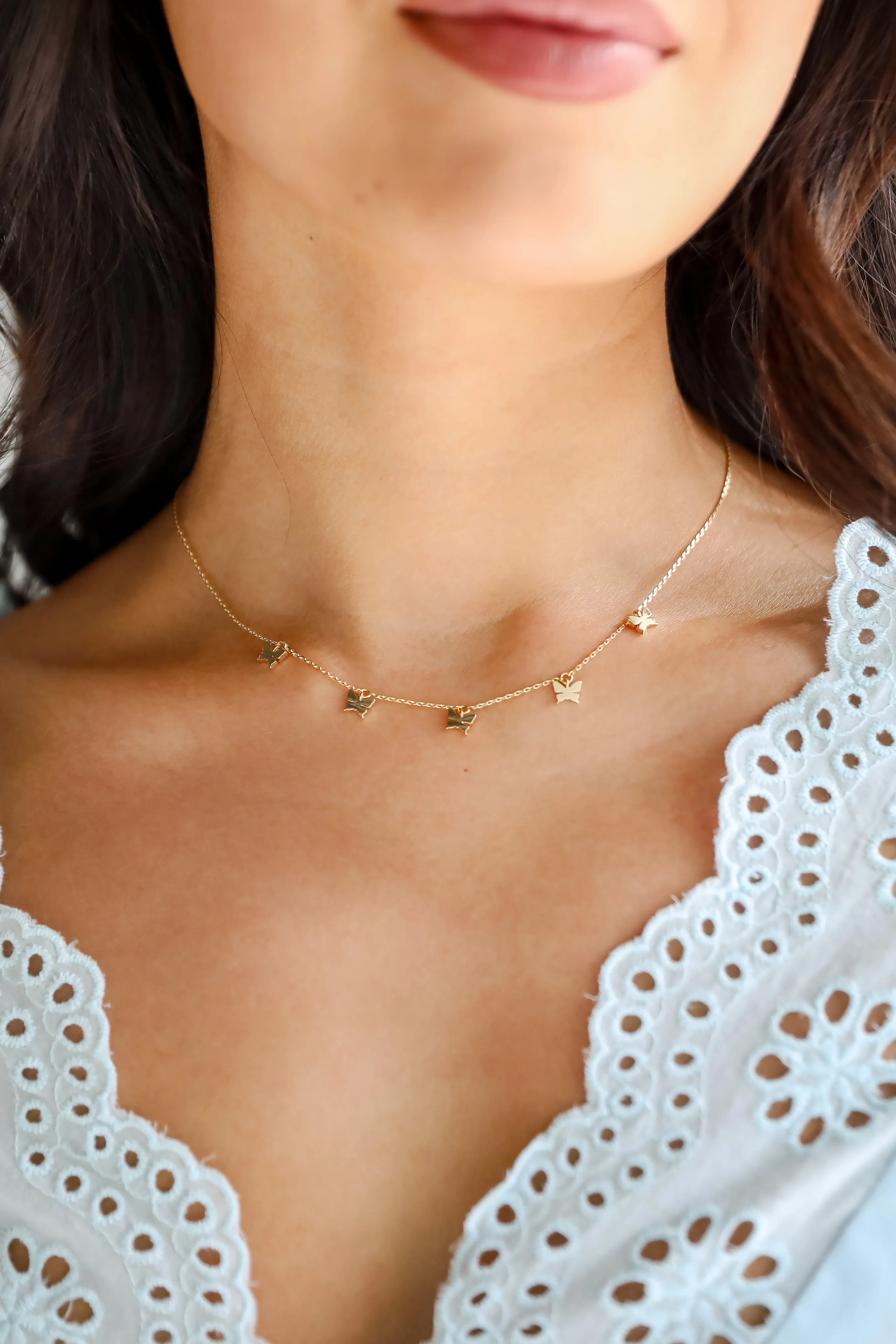 Alaya Gold Butterfly Charm Necklace