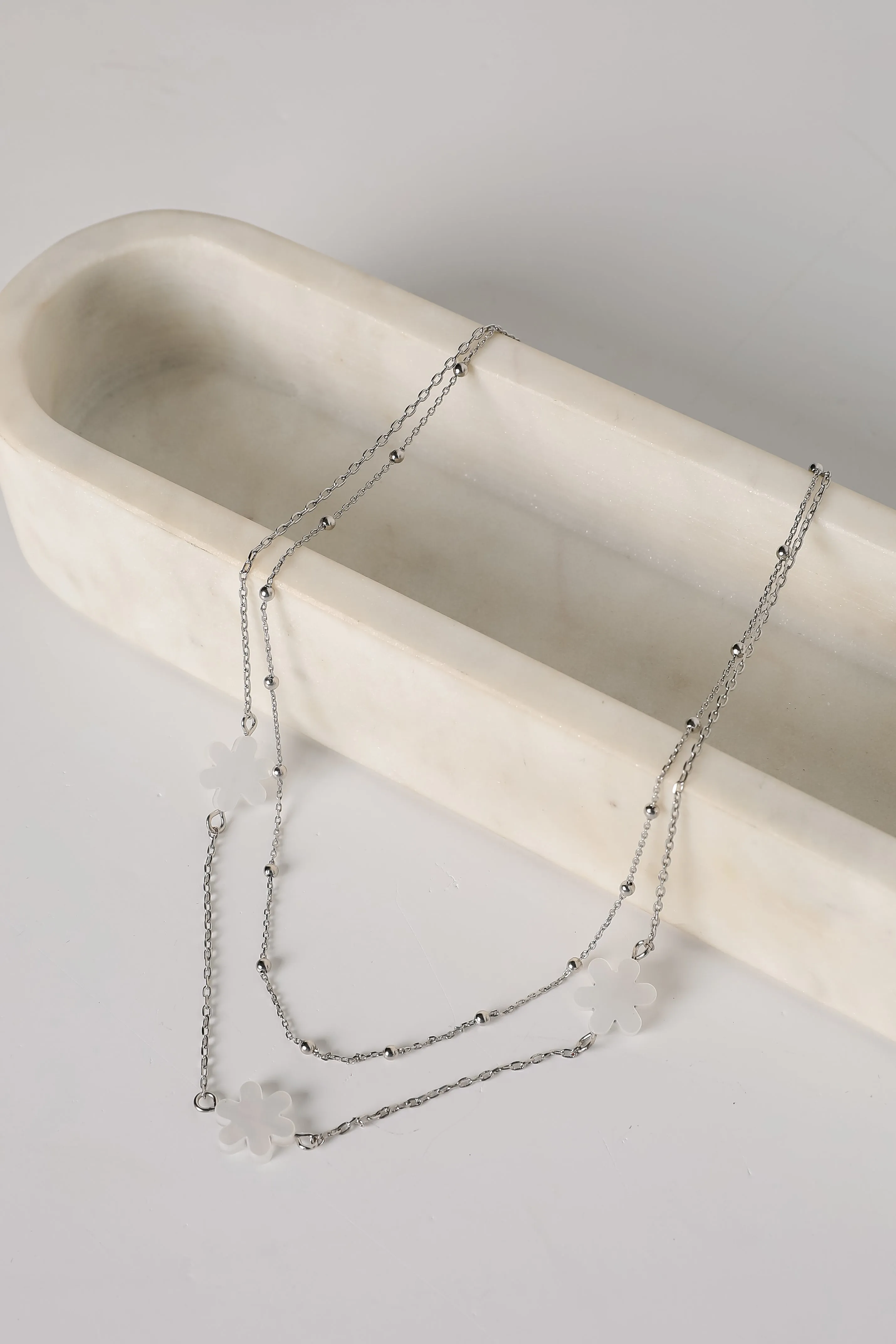 Alexa Cream Flower Charm Necklace