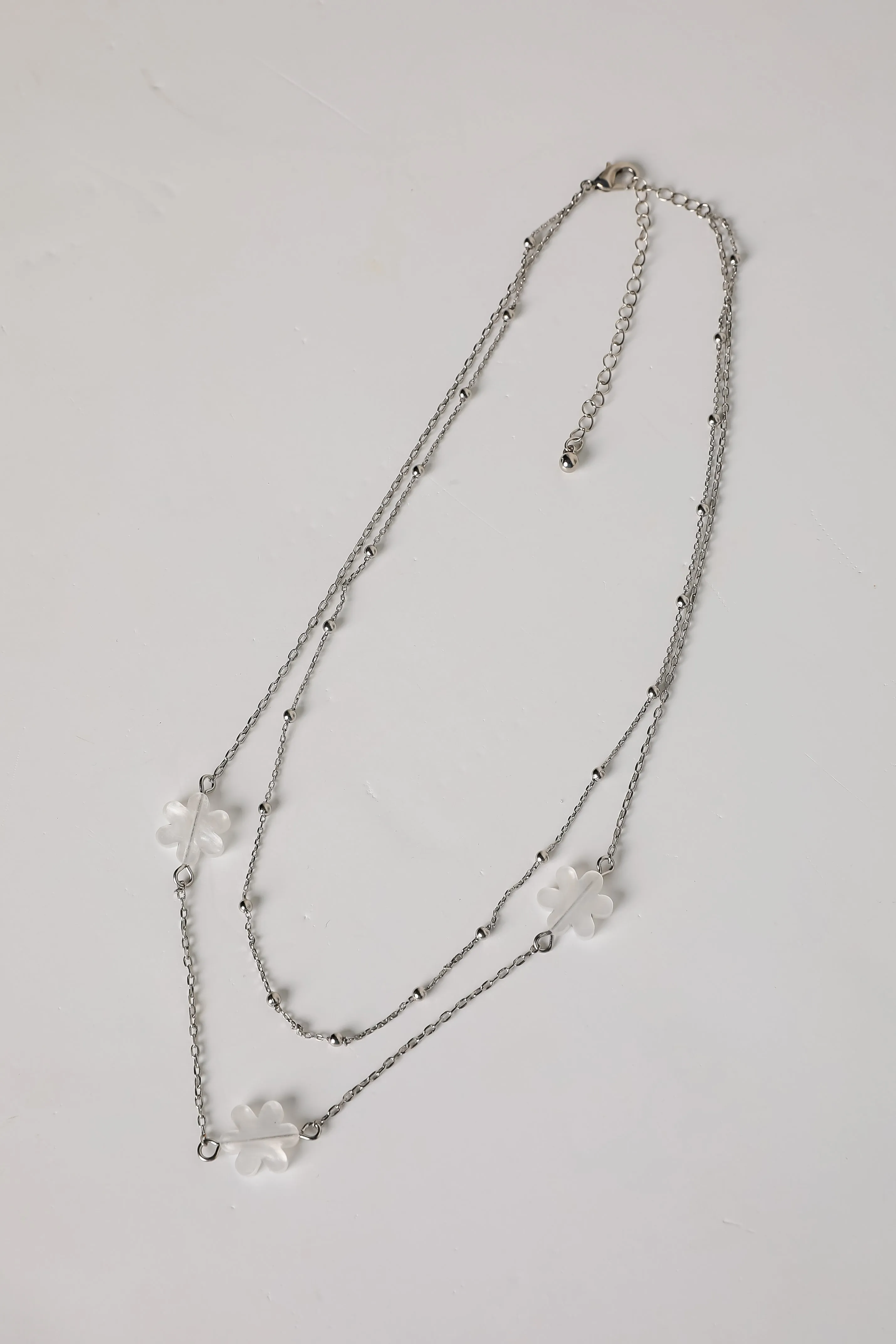 Alexa Cream Flower Charm Necklace