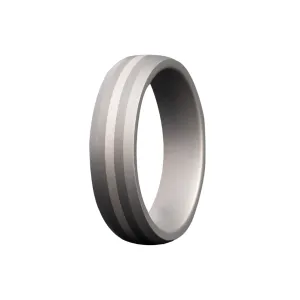 Alternative Metal Band - Bevel Edge Profile with Platinum Inlay