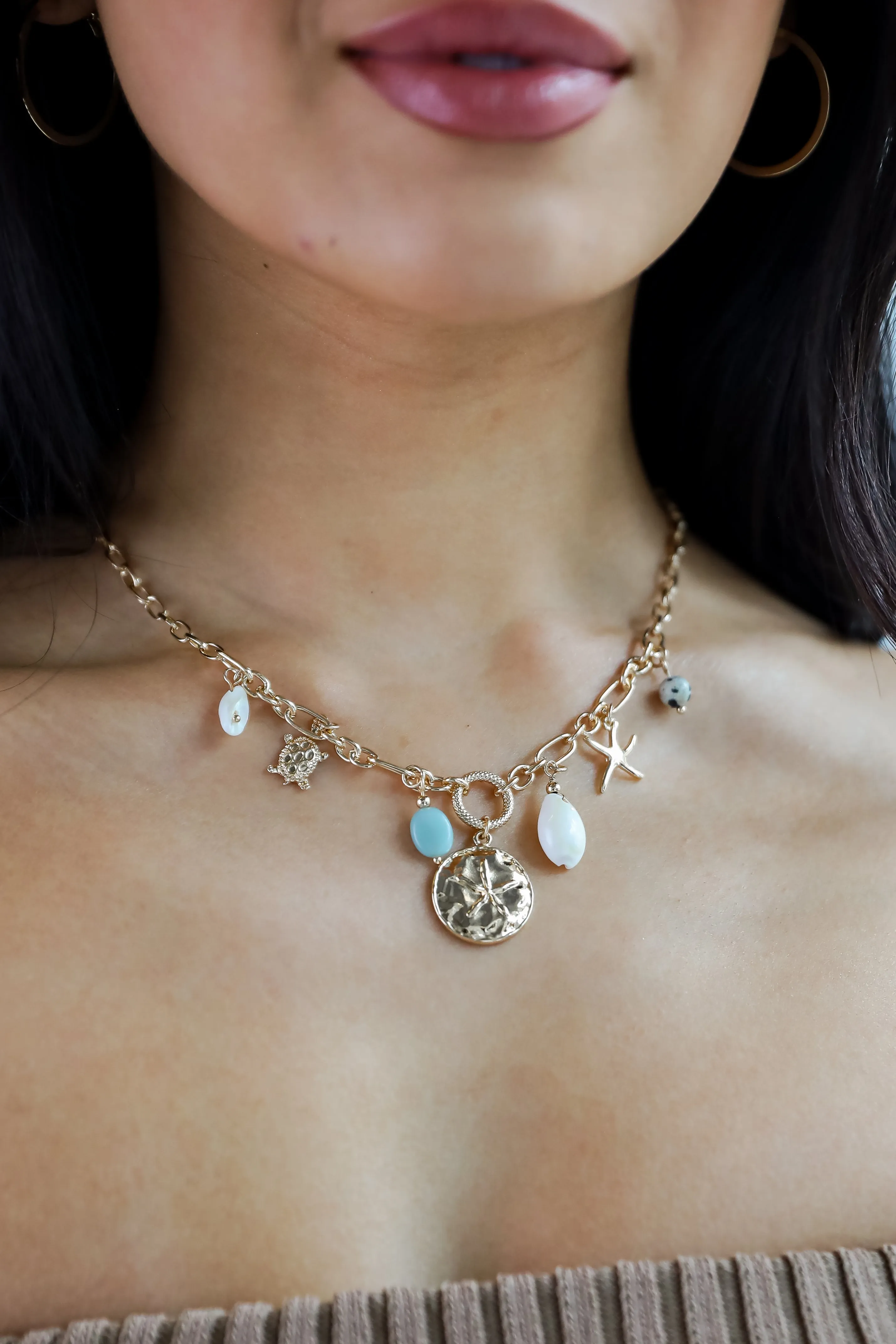 Amelia Gold Charm Necklace