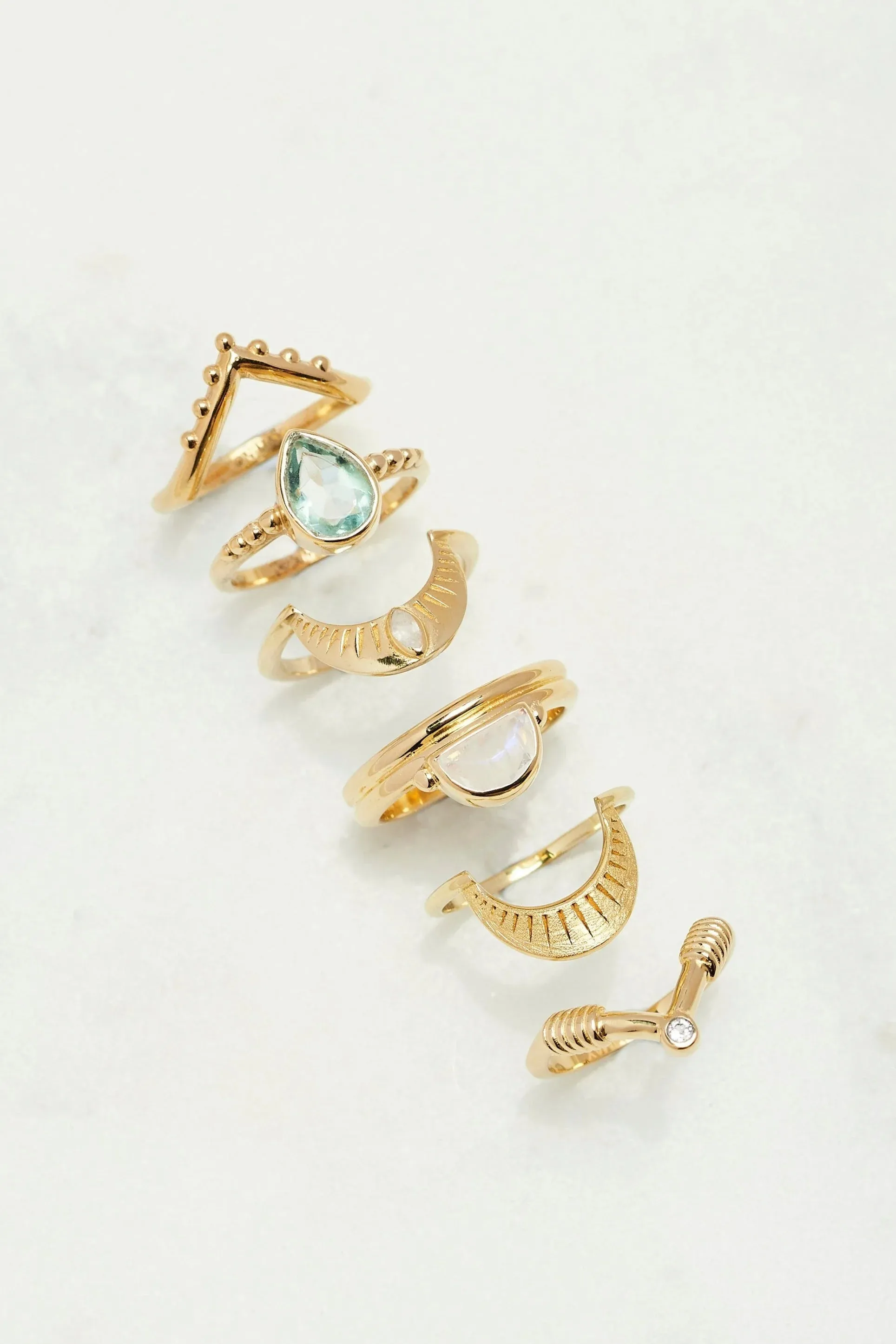 Amie Moonstone Gold Stacker