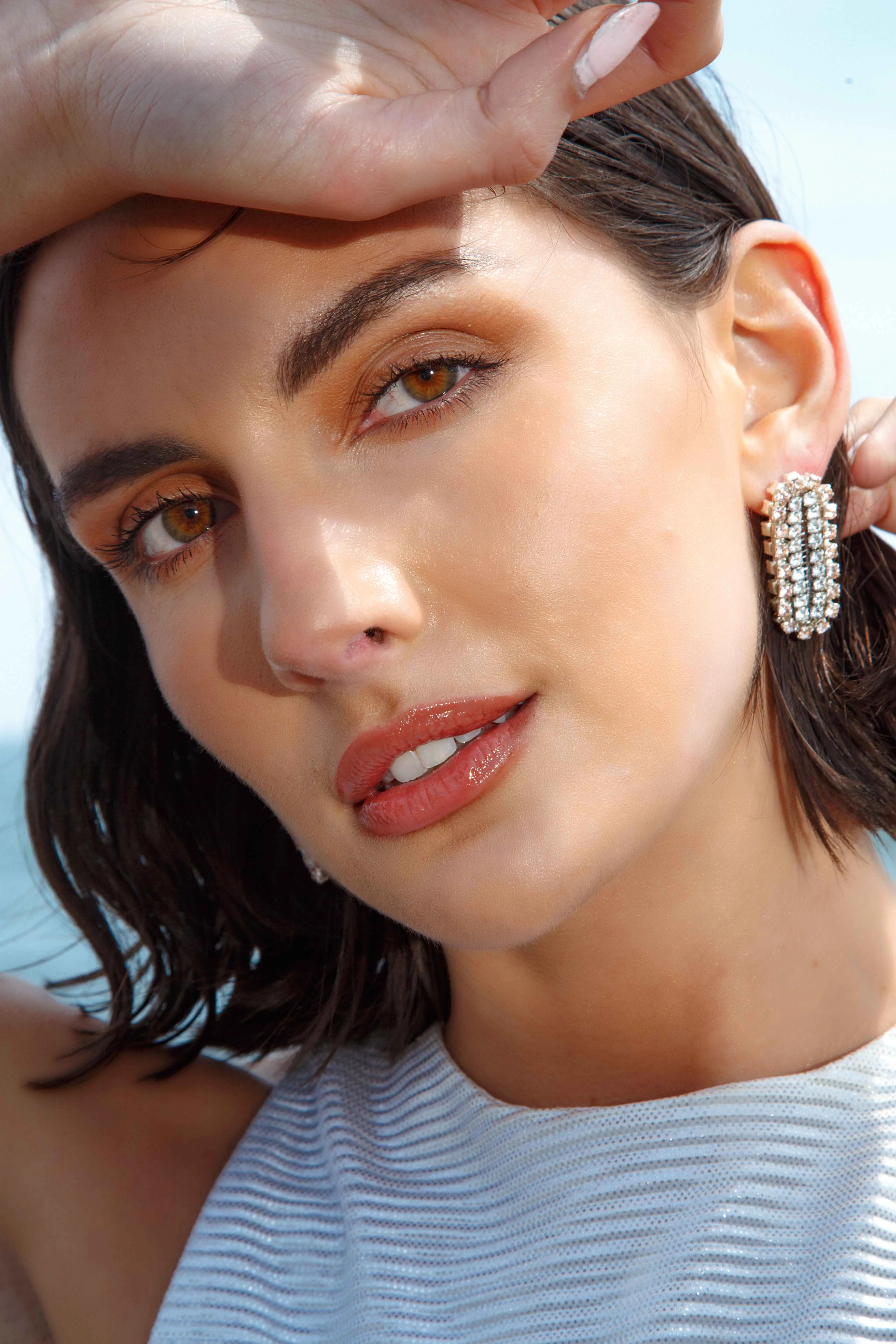 Angel Stripe Studs Large - Pink Melissa
