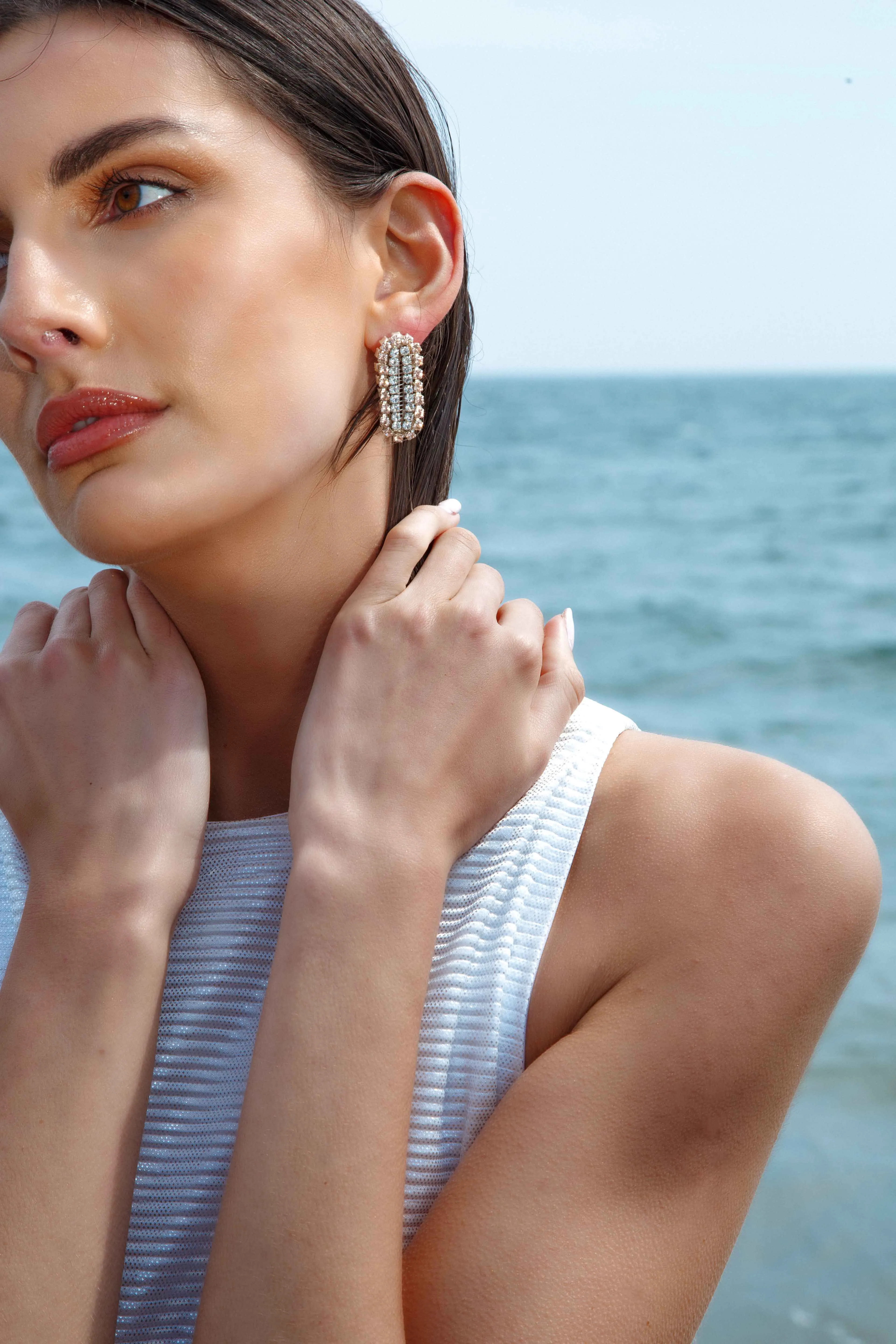 Angel Stripe Studs Large - Pink Melissa